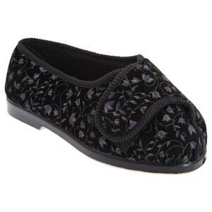 GBS Nola Extra Wide Fit Floral Womens /Ladies Slipper Shoes /Slippers Sizes 5-11